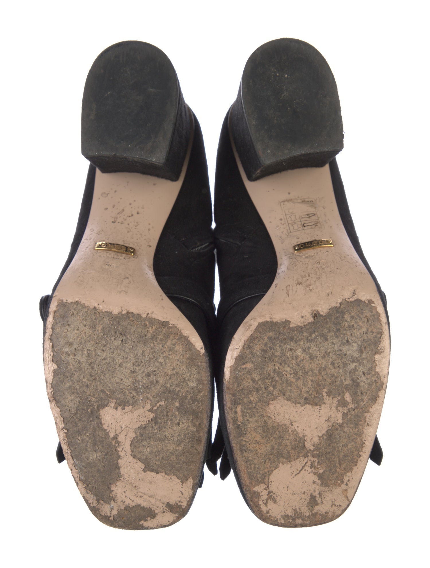 Gucci Suede Fringe Trim Accent Boots