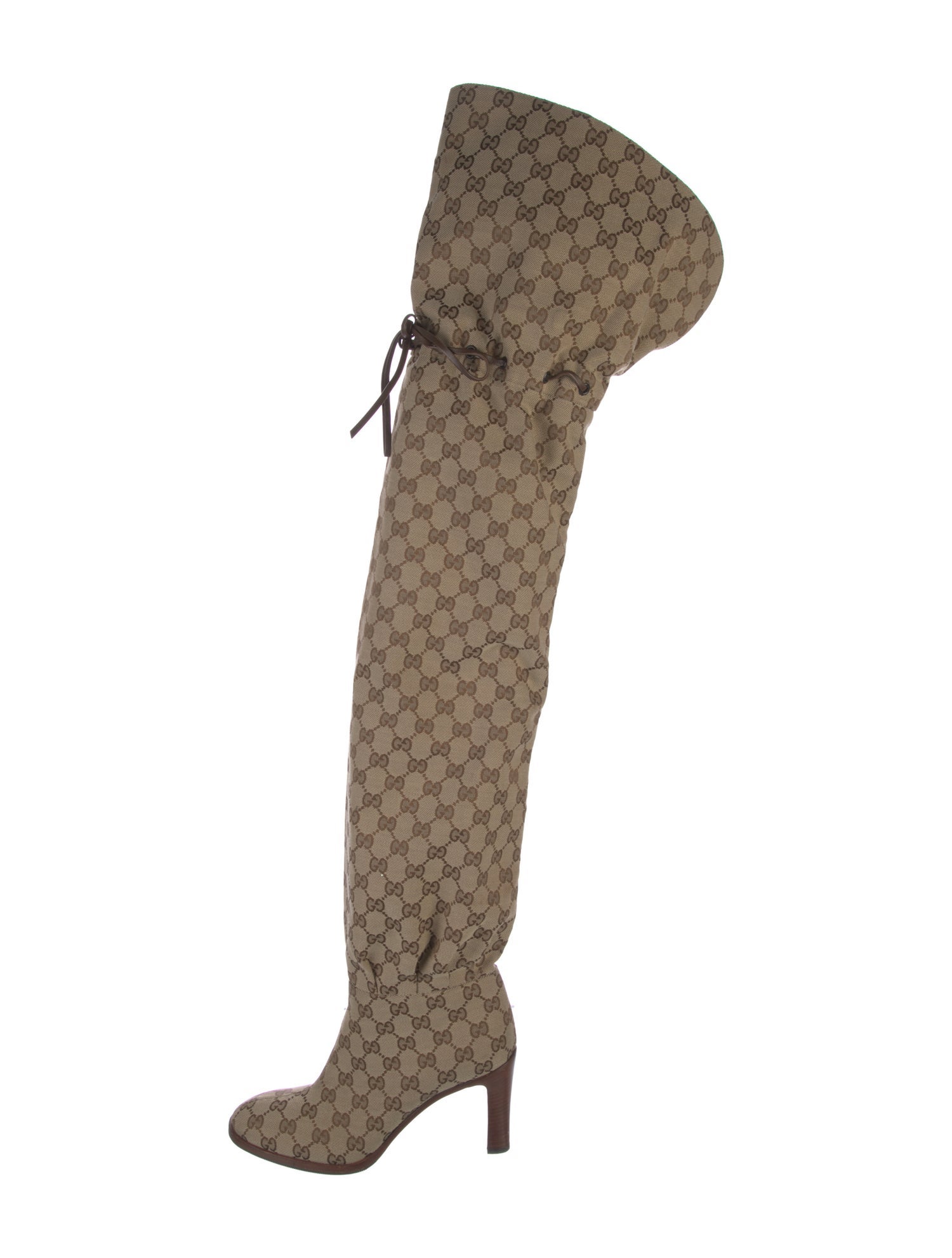 Gucci GG Canvas Canvas Lace-Up Boots