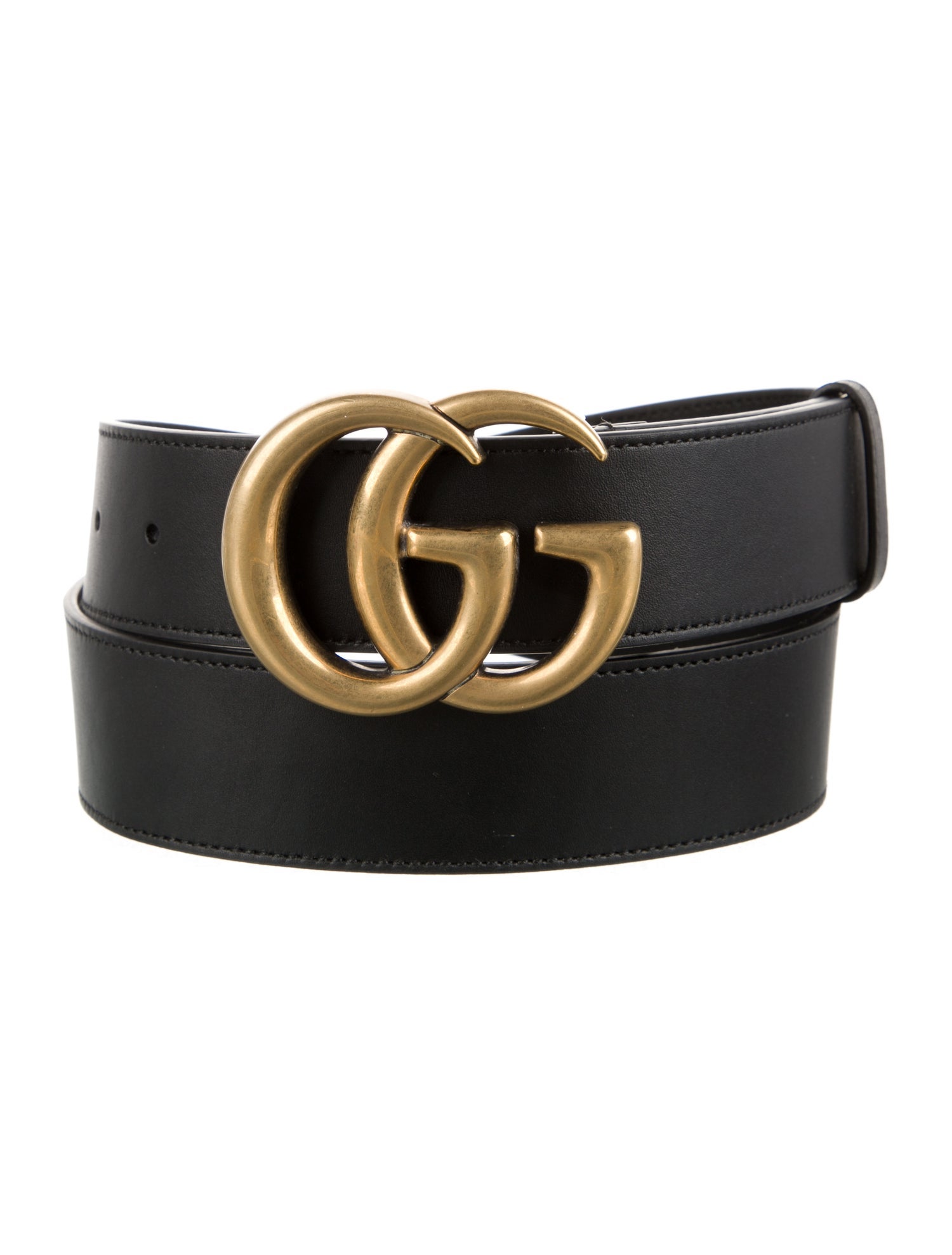 Gucci Double G Logo Leather Belt