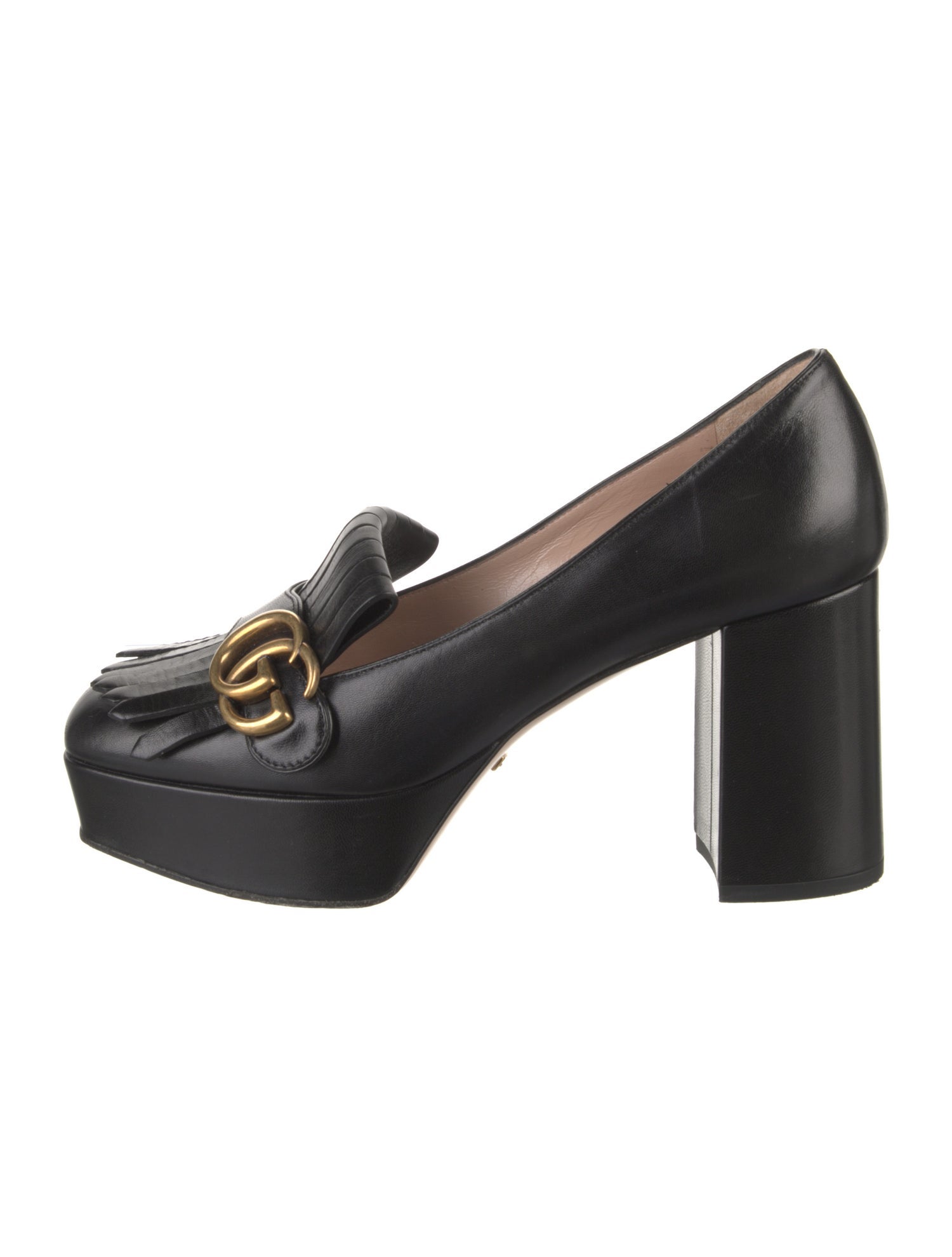 Gucci Double G Logo Leather Pumps