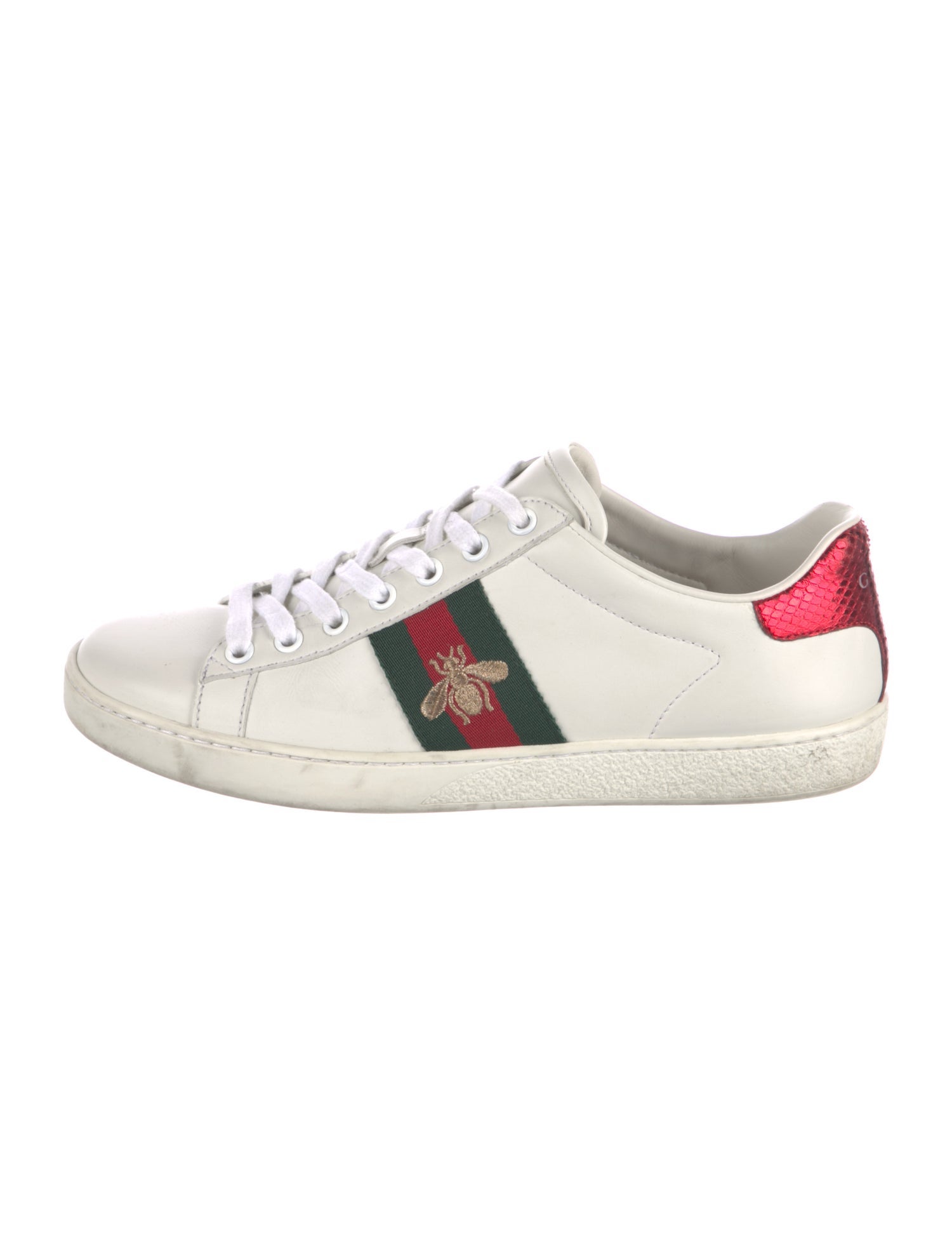 Gucci Web Accent Leather Sneakers