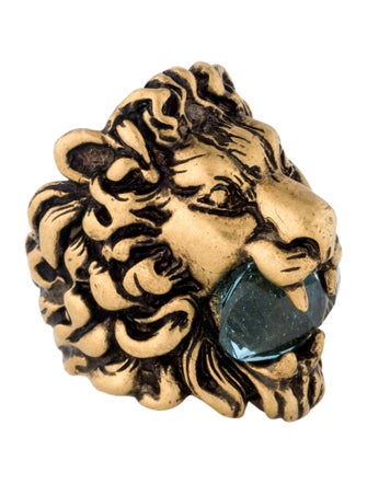 Gucci Crystal Lion Cocktail Ring