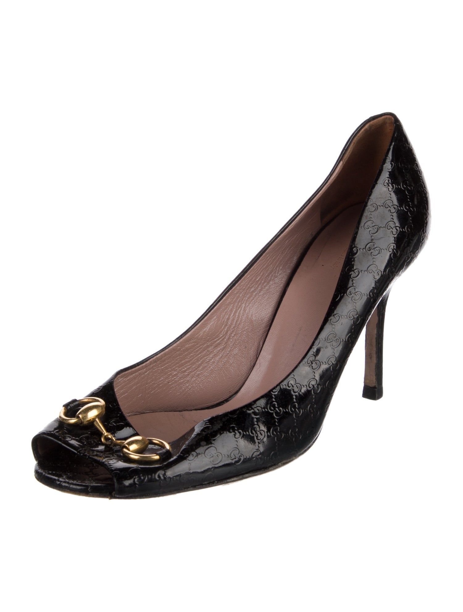 Gucci Horsebit Accent Patent Leather Pumps
