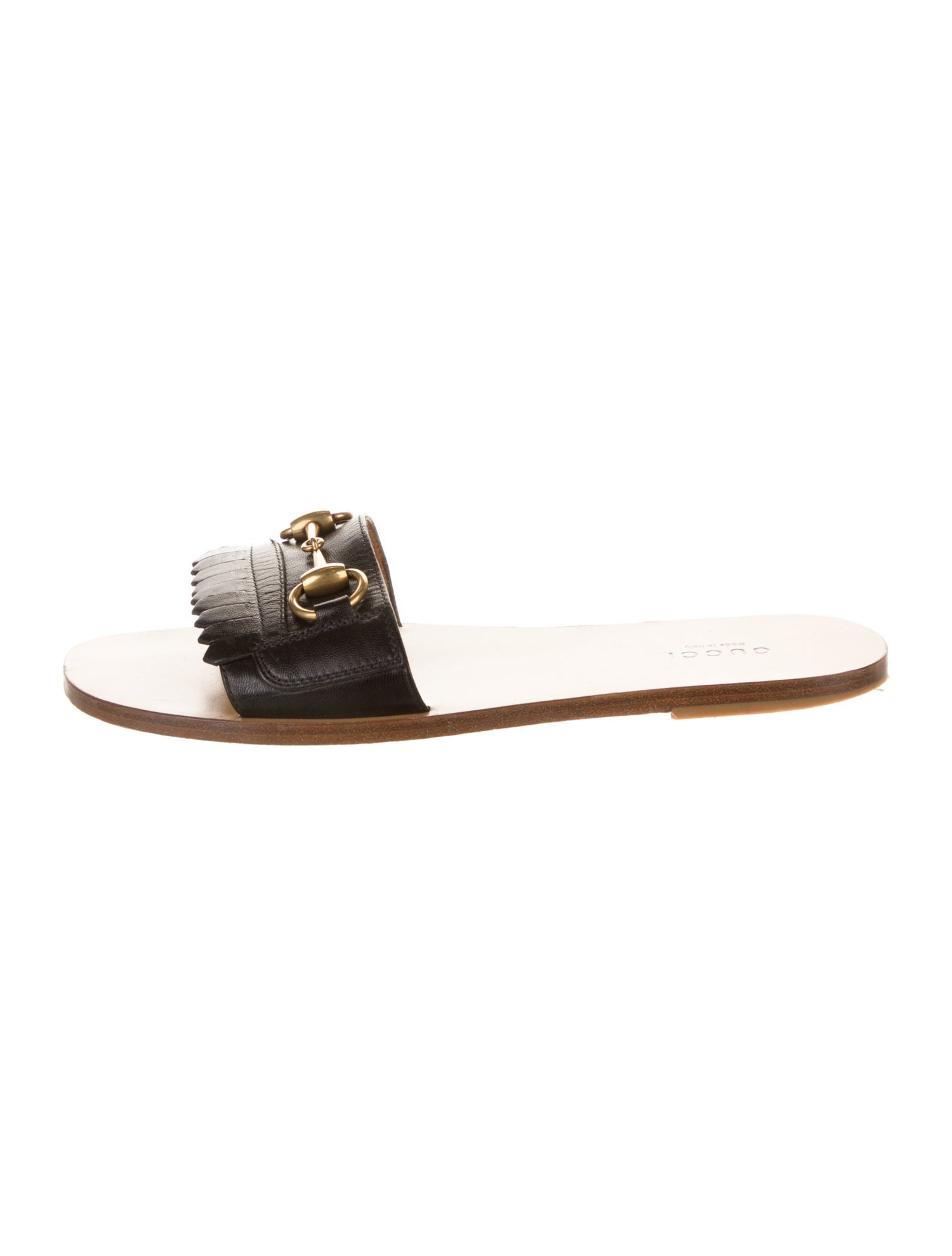 Gucci Horsebit Accent Leather Slides