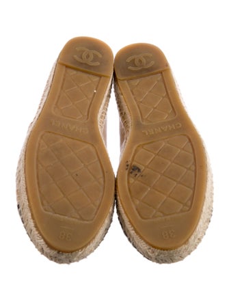 Chanel Interlocking CC Logo Leather Espadrilles