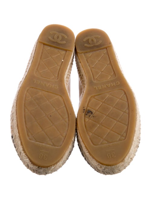 Chanel Interlocking CC Logo Leather Espadrilles