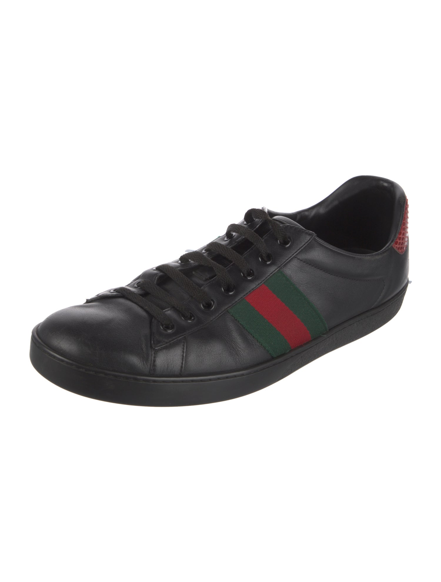 Gucci Web Accent Leather Sneakers
