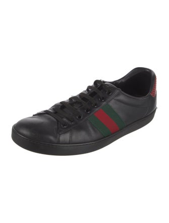 Gucci Web Accent Leather Sneakers