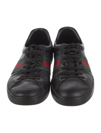 Gucci Web Accent Leather Sneakers