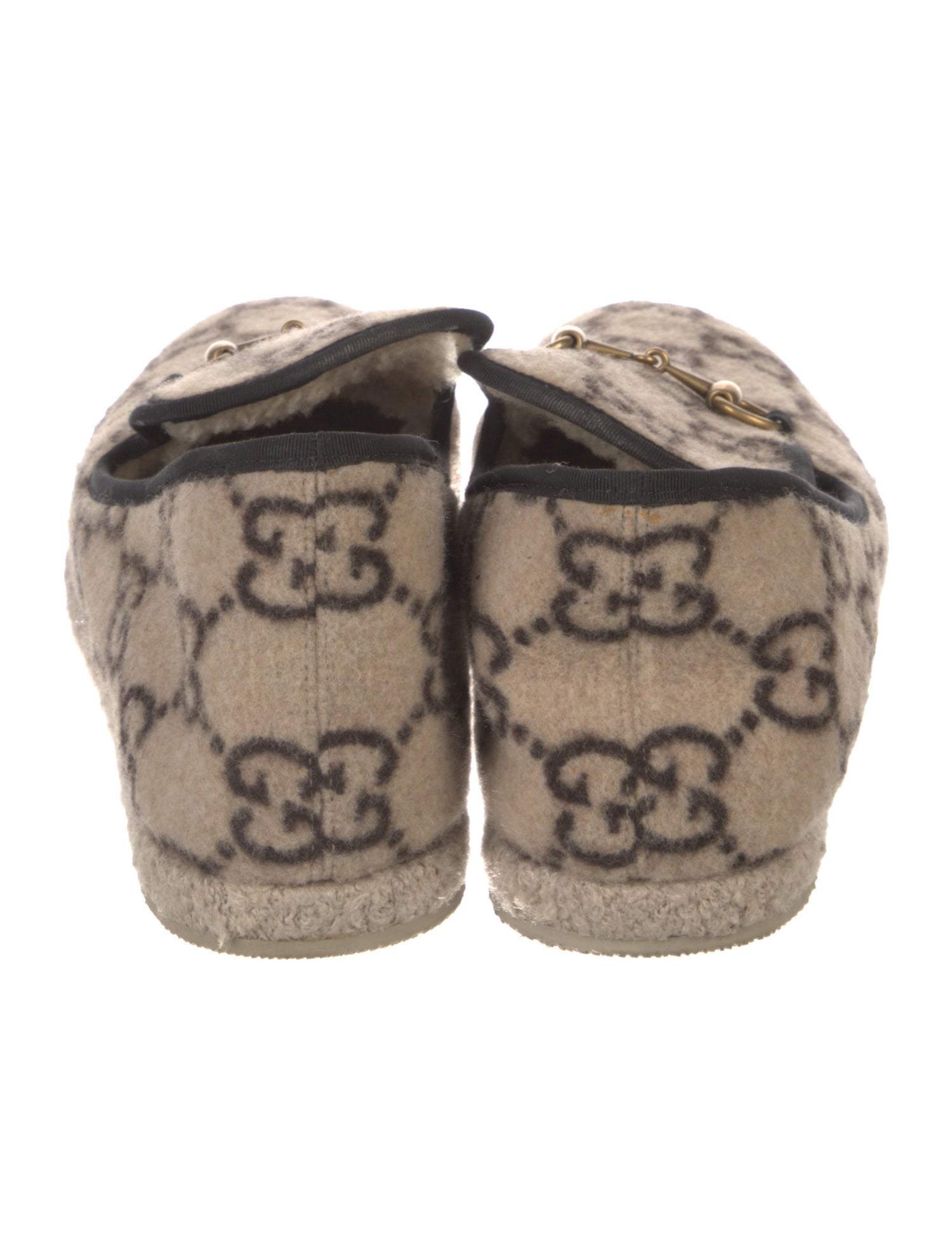 Gucci Horsebit Accent Wool Slippers