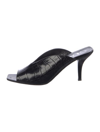 Gucci Embossed Leather Slides