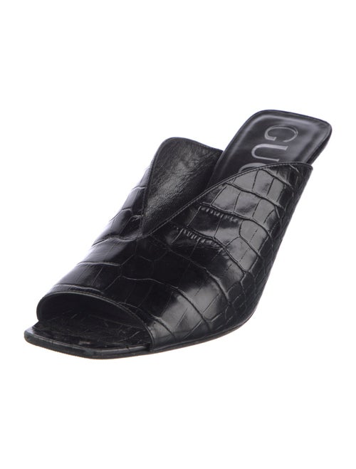 Gucci Embossed Leather Slides