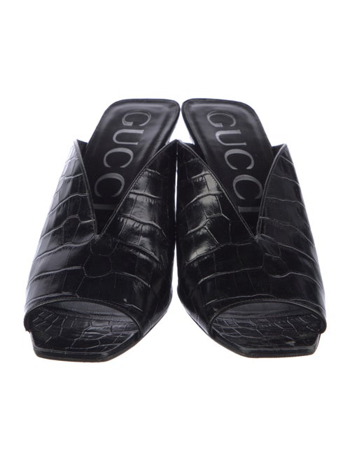 Gucci Embossed Leather Slides
