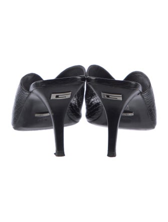 Gucci Embossed Leather Slides