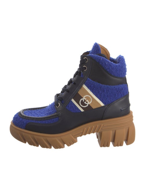 Gucci Sukey Logo Wool Lace-Up Boots