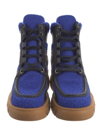 Gucci Sukey Logo Wool Lace-Up Boots