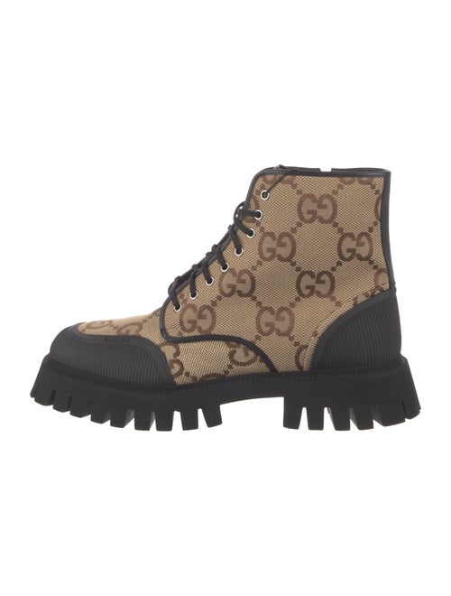 Gucci Canvas Printed Combat Boots