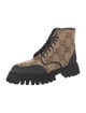 Gucci Canvas Printed Combat Boots