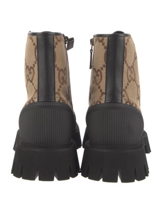 Gucci Canvas Printed Combat Boots