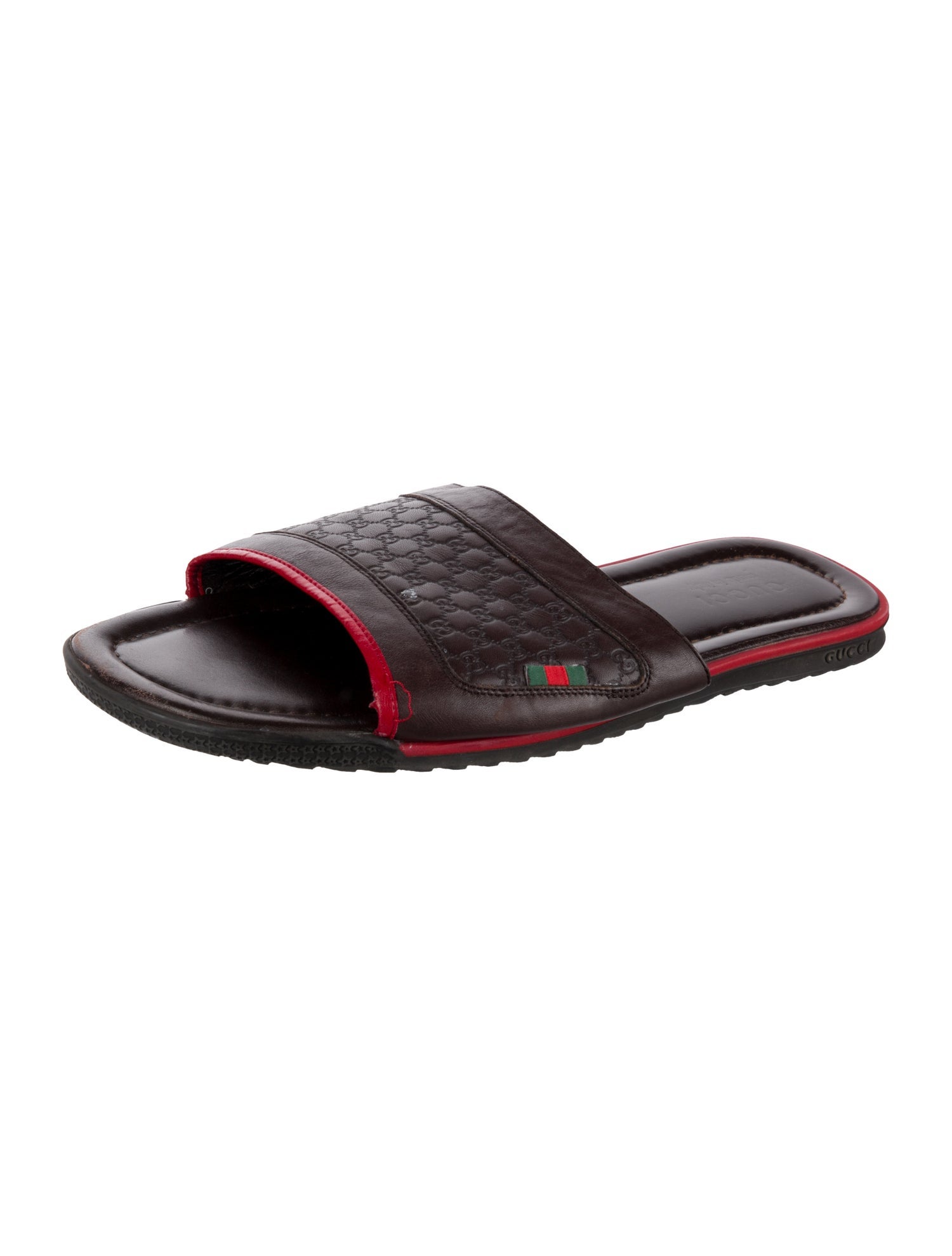 Gucci GG Signature Leather Slides
