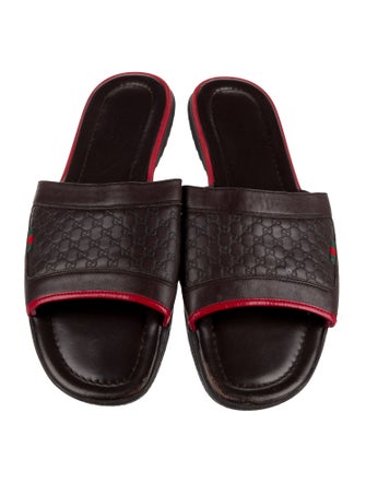 Gucci GG Signature Leather Slides