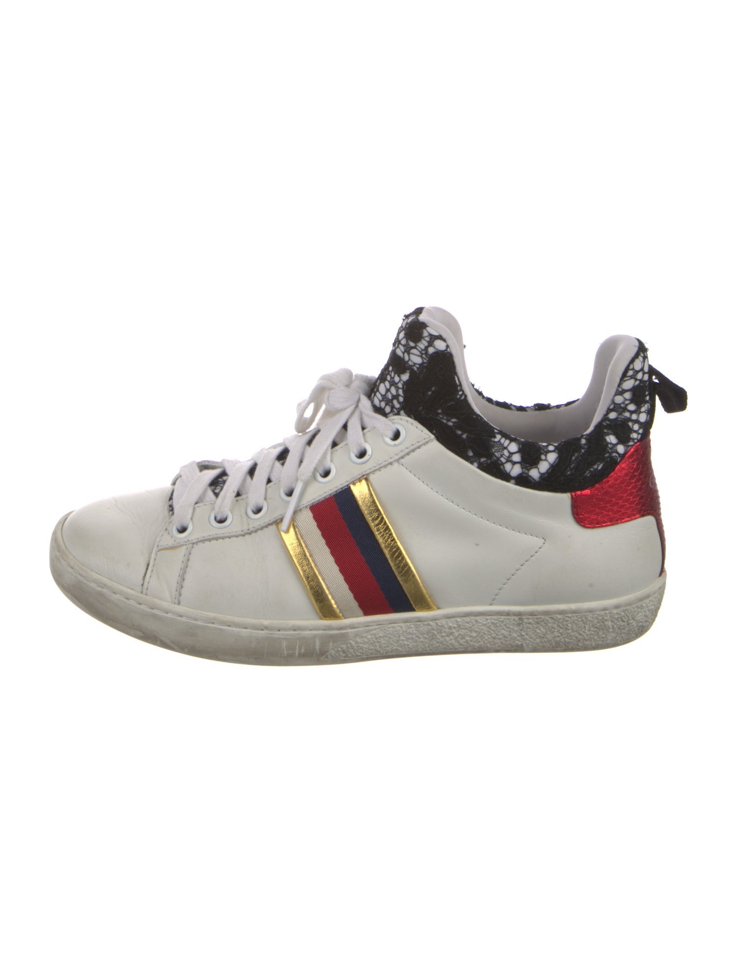Gucci Sylvie Web Accent Leather Sneakers