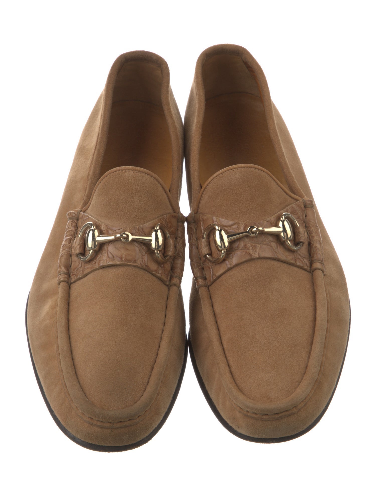 Gucci Horsebit Accent Suede Loafers