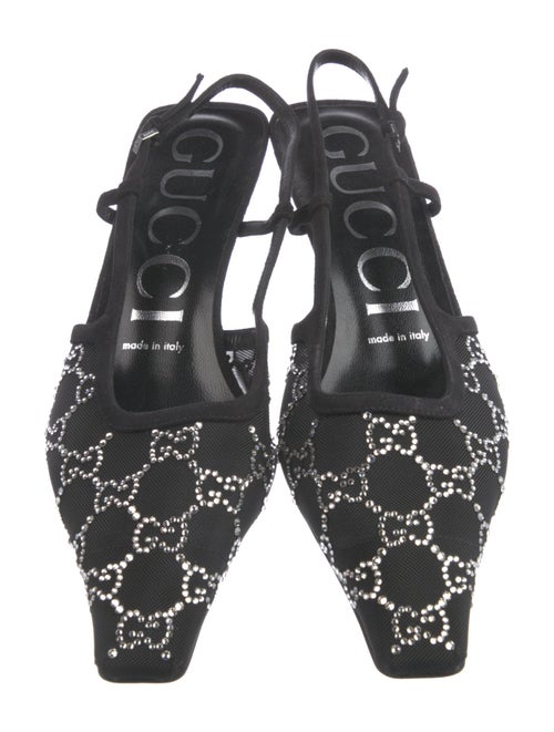 Gucci GG Signature Mesh Slingback Pumps