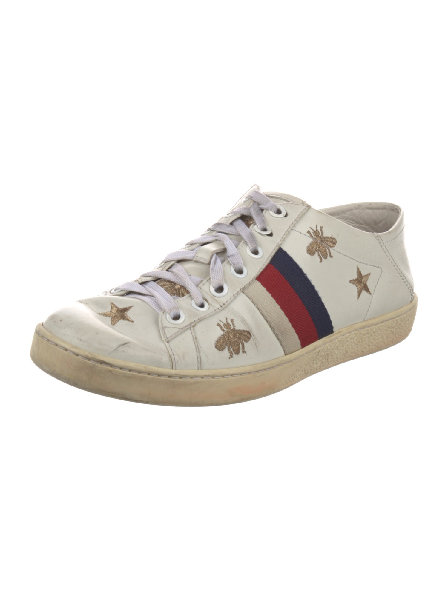 Gucci Sylvie Web Accent Leather Sneakers