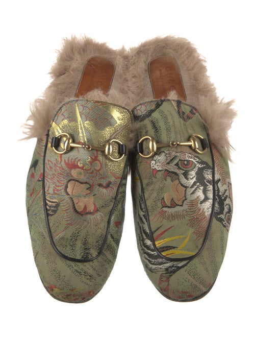 Gucci Horsebit Accent Jacquard Slippers