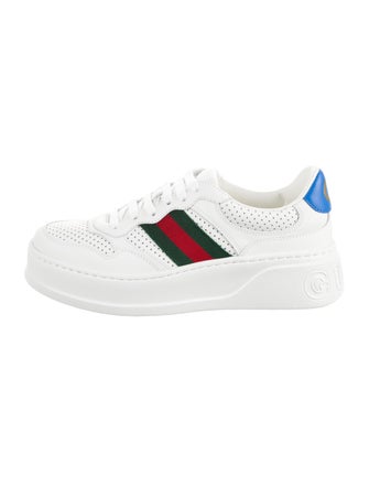 Gucci Web Accent Leather Sneakers
