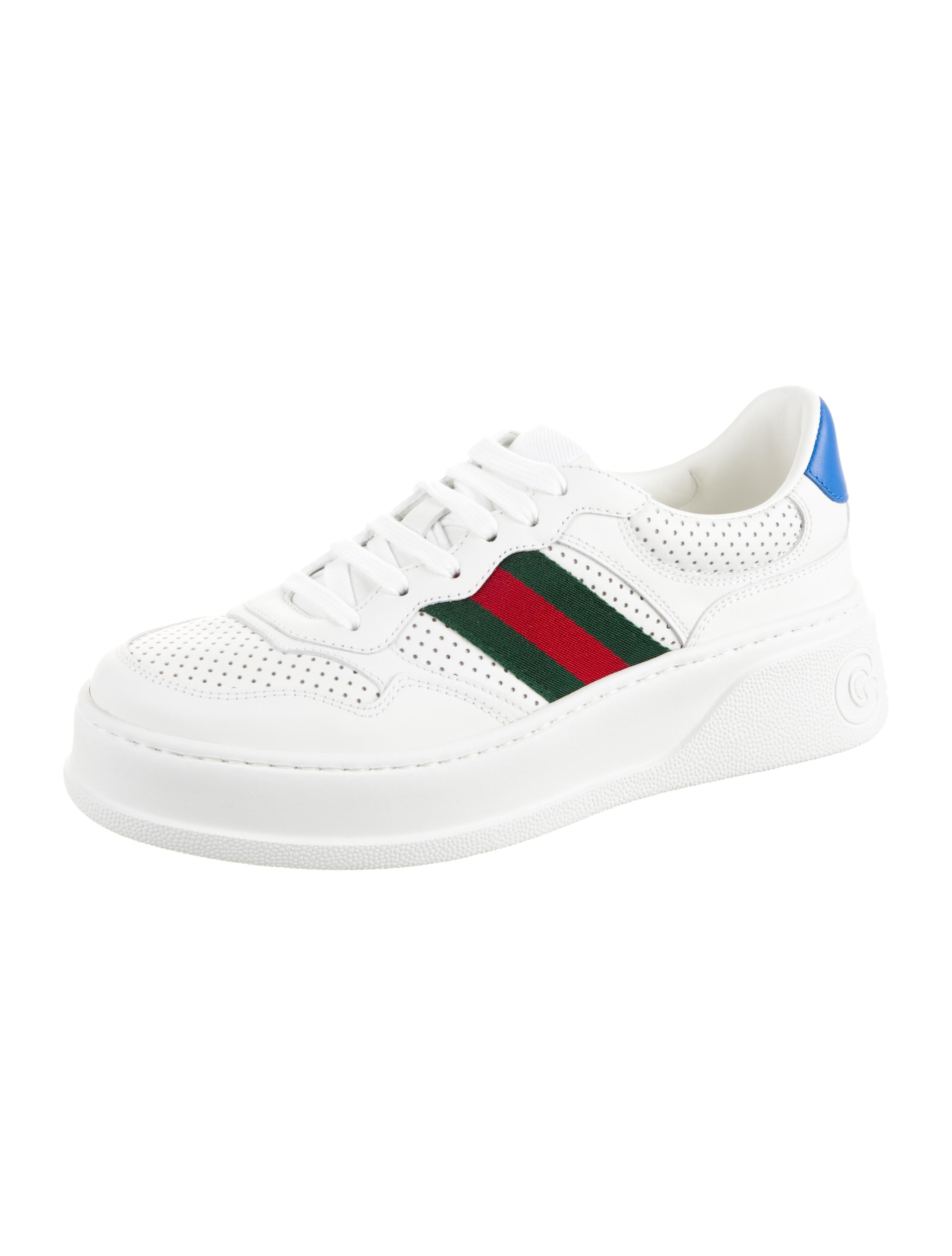 Gucci Web Accent Leather Sneakers