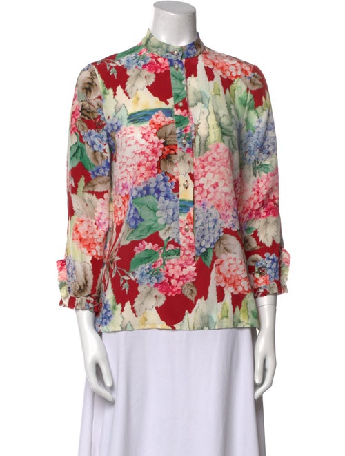 Gucci Silk Floral Print Blouse