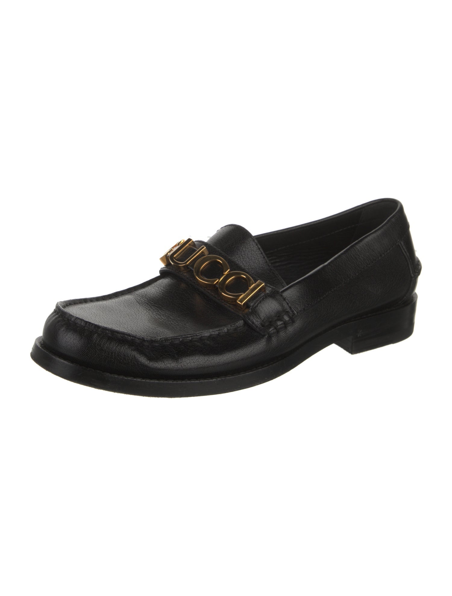 Gucci Signature Logo Leather Loafers