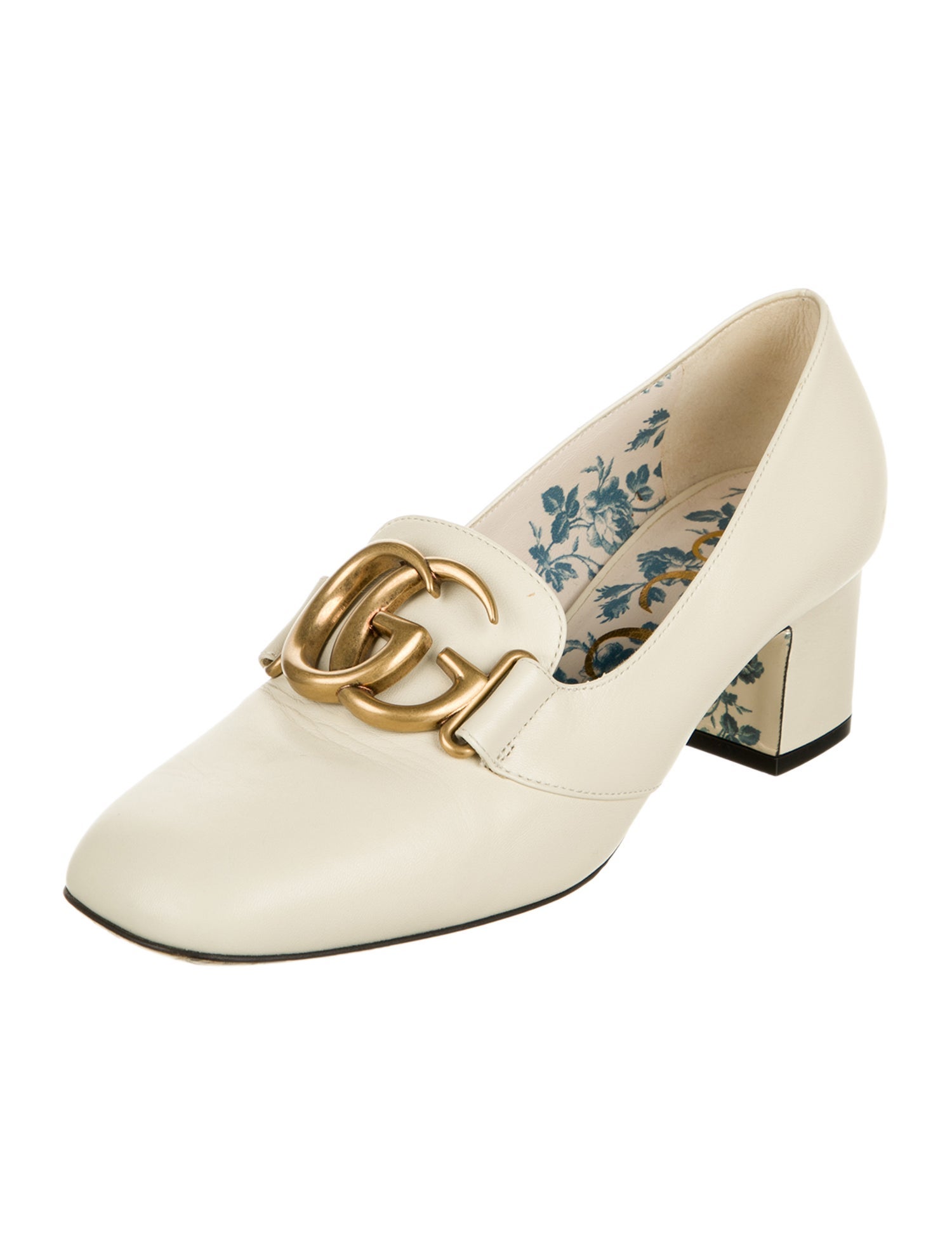 Gucci Double G Logo Leather Pumps