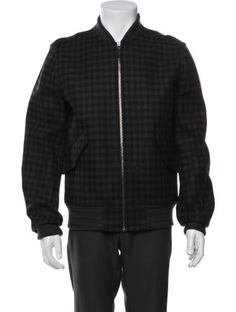 Gucci Wool Plaid Print Bomber Jacket