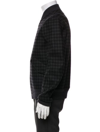 Gucci Wool Plaid Print Bomber Jacket
