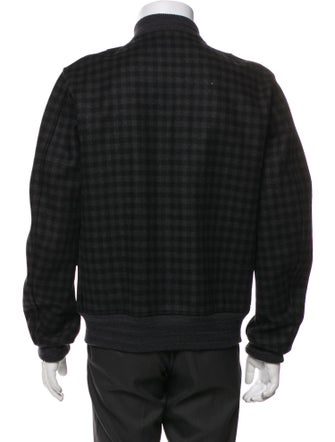 Gucci Wool Plaid Print Bomber Jacket