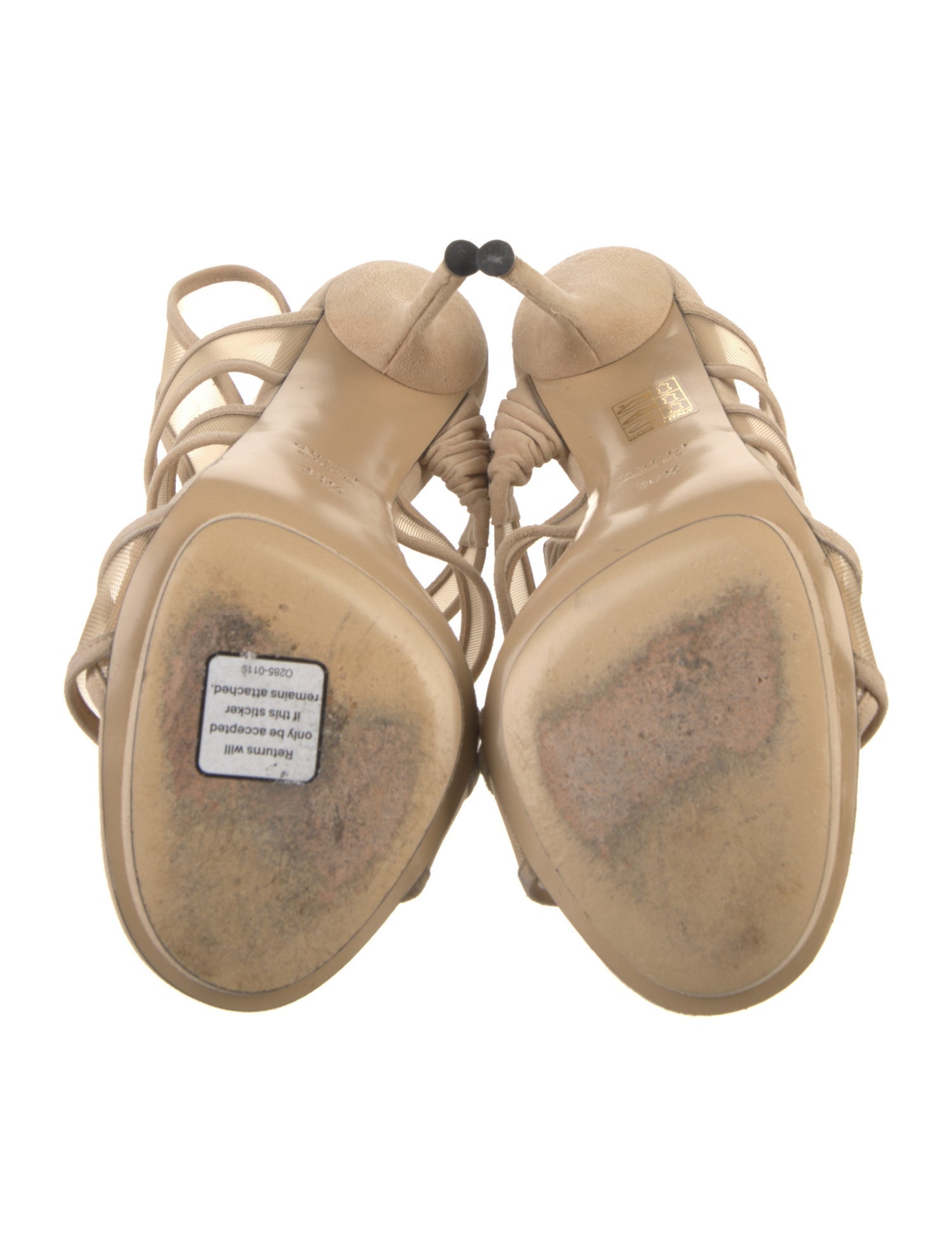 Gucci Suede Mesh Accents Slingback Sandals