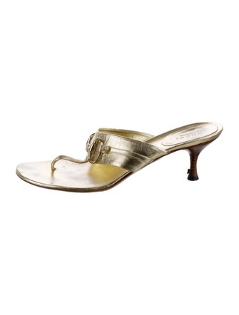 Gucci Horsebit Accent Leather Slides