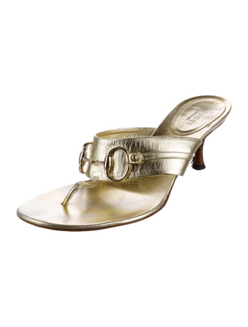 Gucci Horsebit Accent Leather Slides