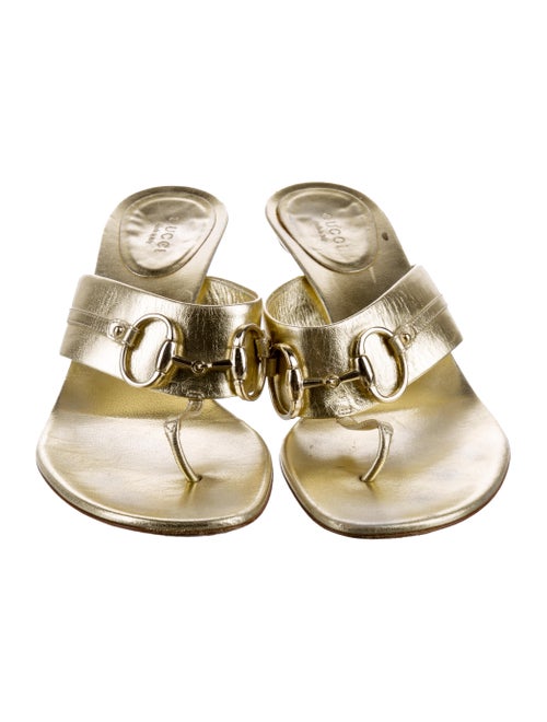 Gucci Horsebit Accent Leather Slides