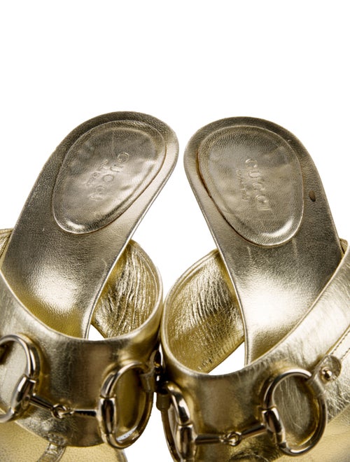 Gucci Horsebit Accent Leather Slides