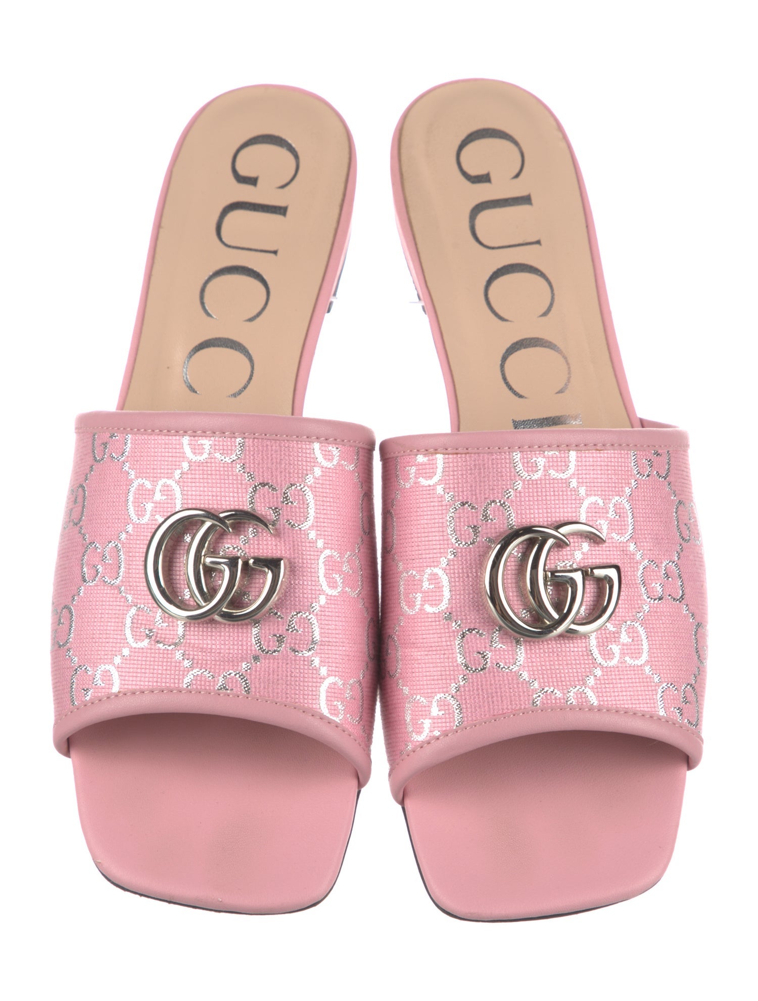 Gucci Double G Logo Canvas Slides