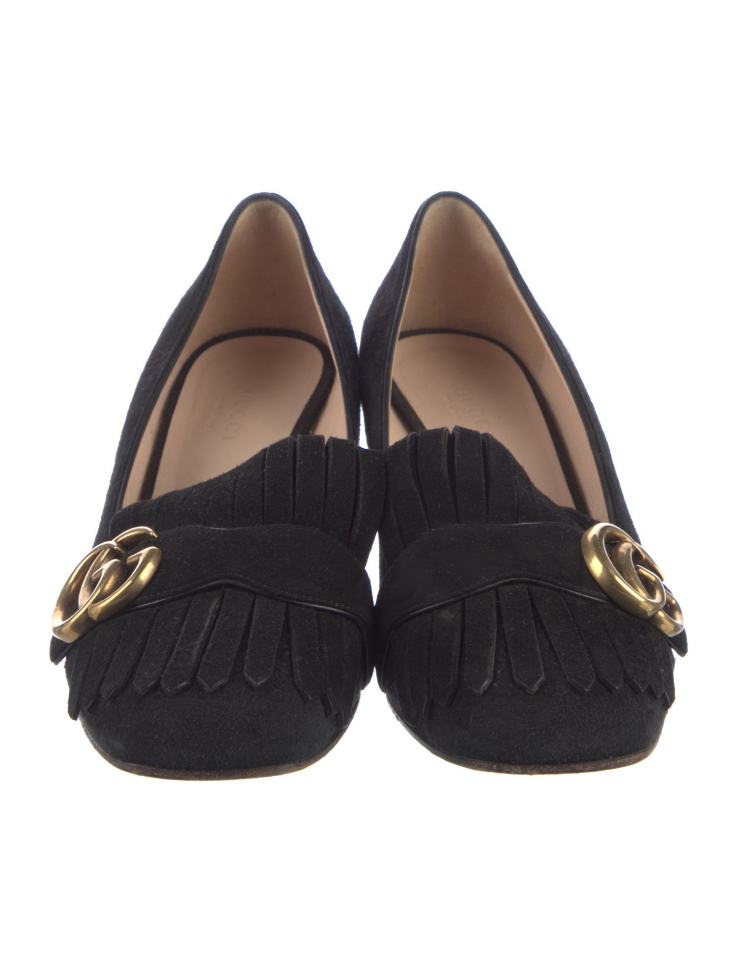 Gucci Double G Logo Suede Pumps
