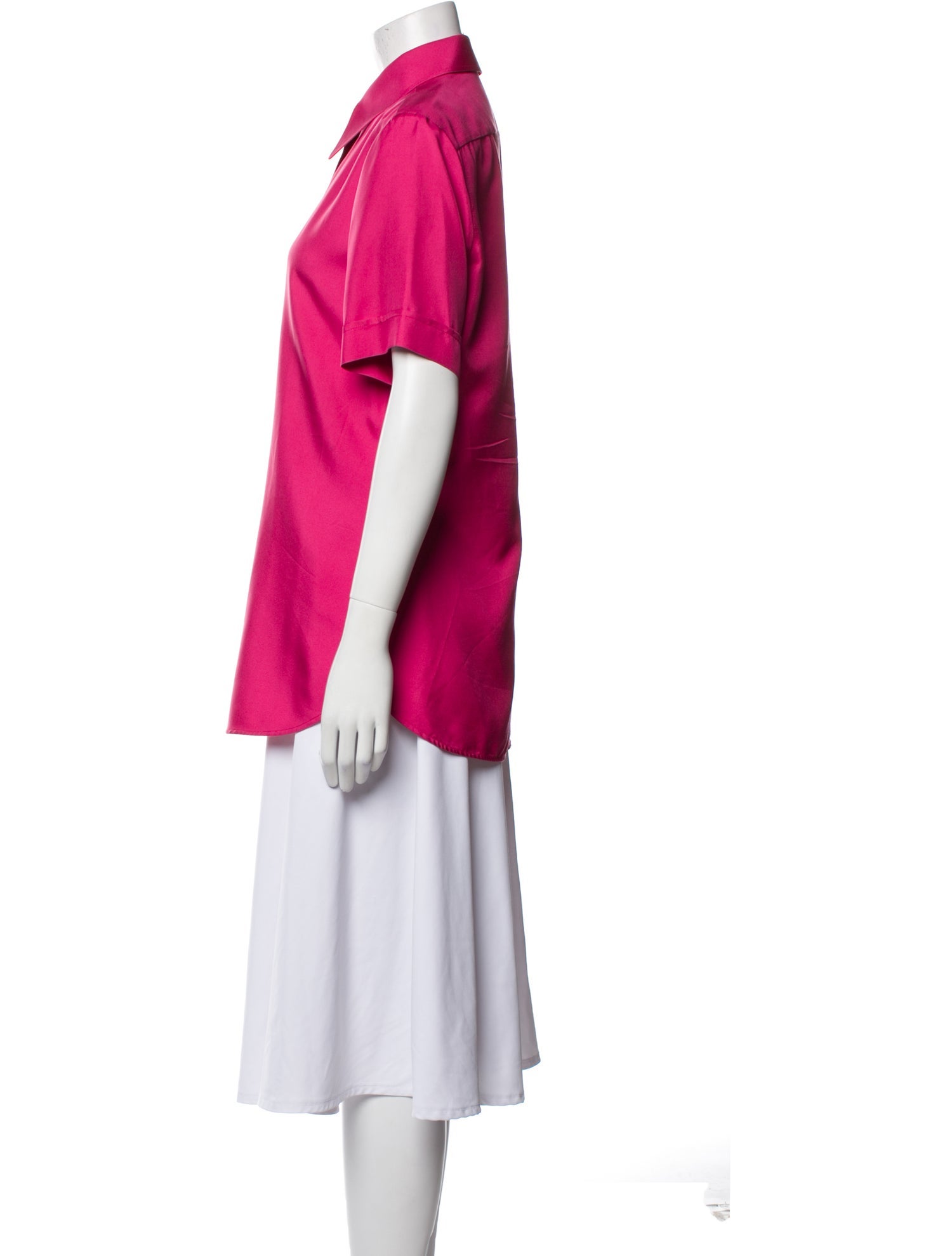 Gucci Silk Short Sleeve Button-Up Top