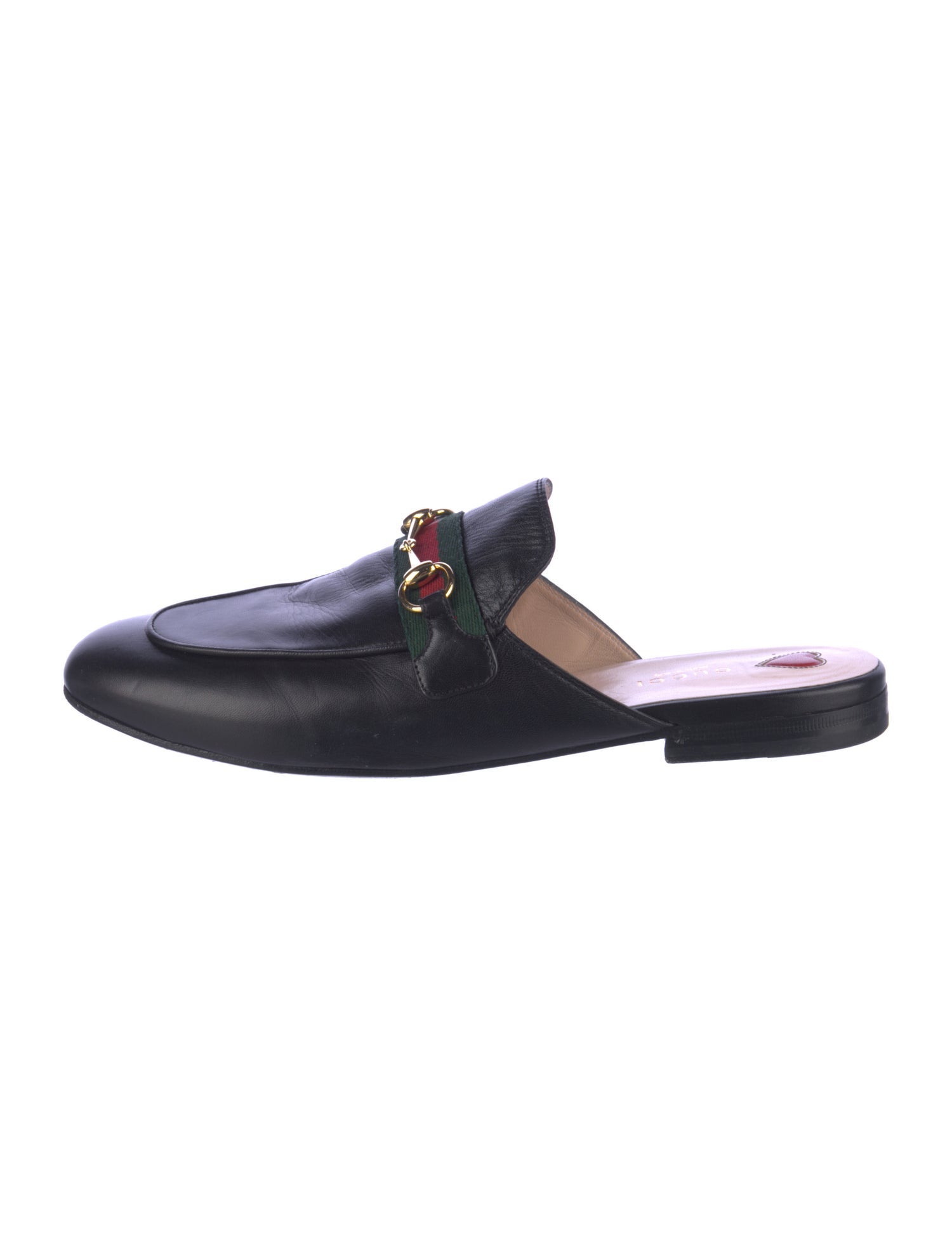 Gucci Web Accent Leather Mules
