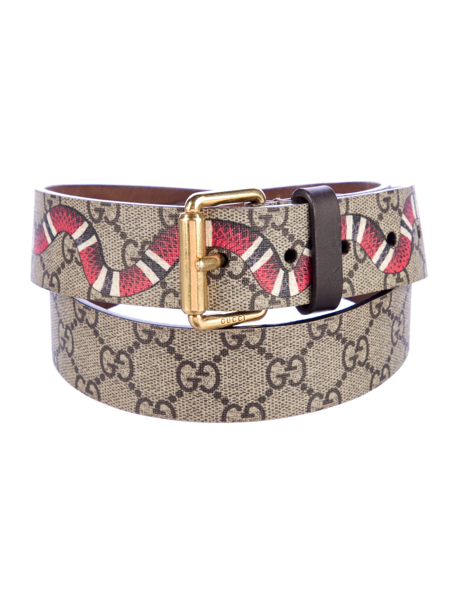 Gucci GG Supreme Leather Trim Embellishment Belt