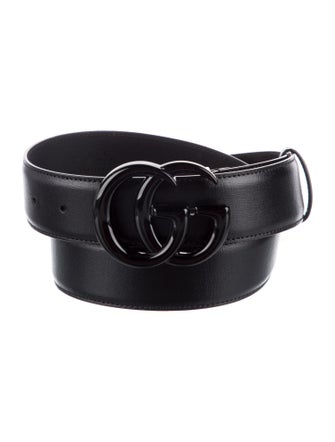 Gucci Double G Logo Leather Belt