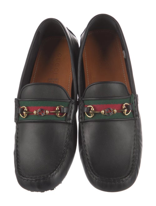 Gucci Web Accent Leather Drivers